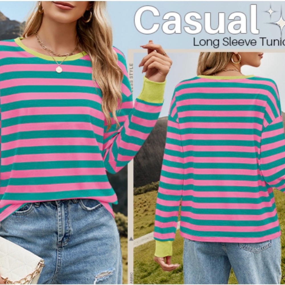 Vibrant Striped Long Sleeve Top